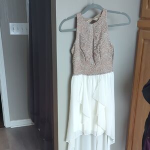 Jodi Kristopher Pink and White Prom Dress